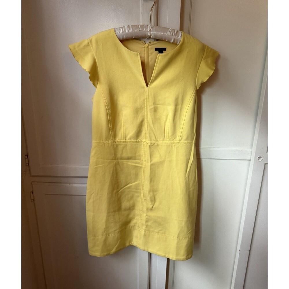 Ann Taylor Yellow Flutter Sleeve Sheath Dress - Size 10